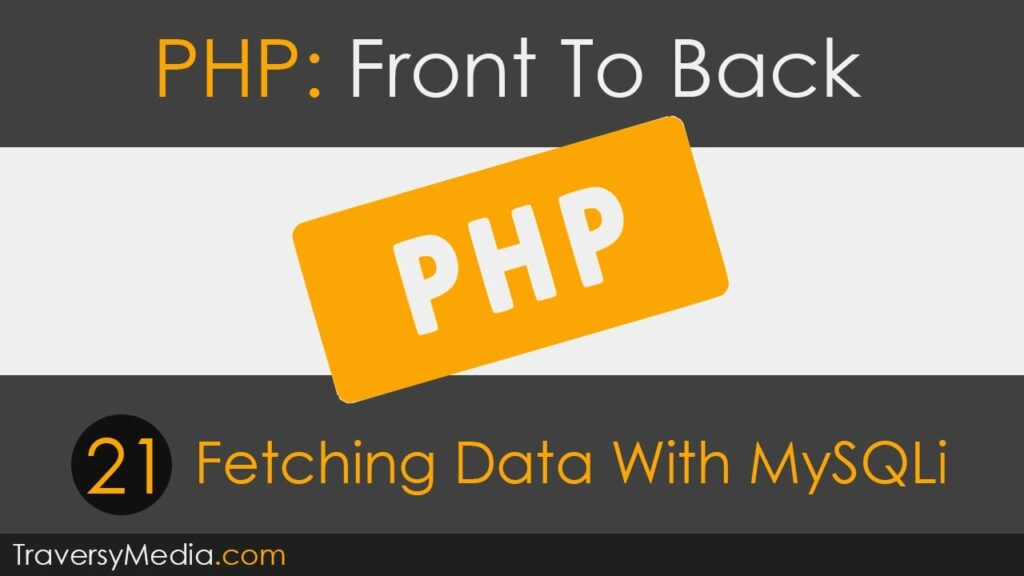 PHP Front To Back [Part 21] — Fetching Data With MySQLi