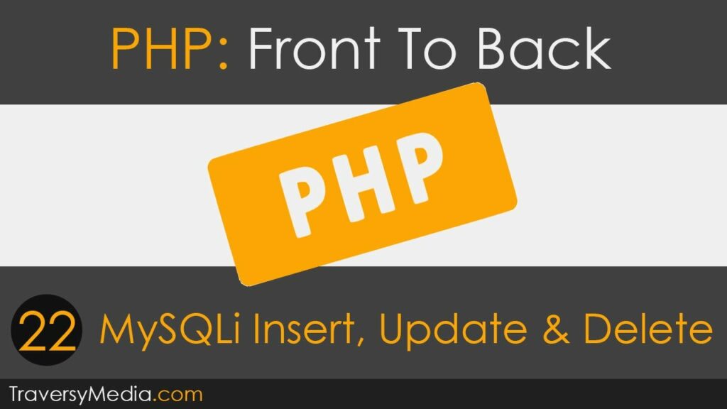 PHP Front To Back [Part 22] — MySQLi Insert, Update & Delete